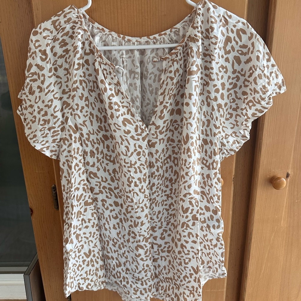 Leopard Print V-Neck Blouse